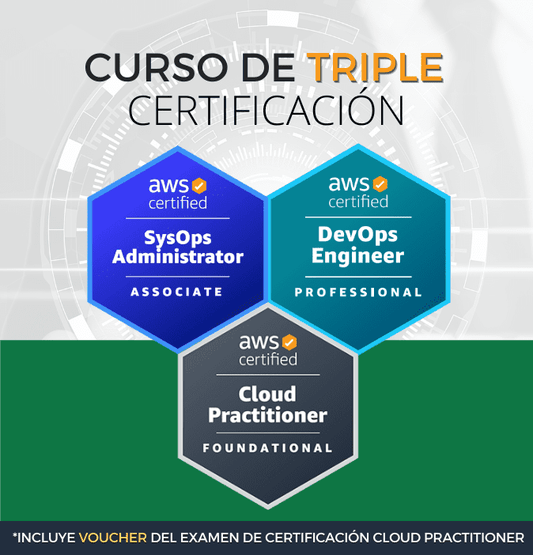 Curso AWS DevOps Engineer Professional + SysOps Administrator + Cloud Practitioner (Triple Certificación)