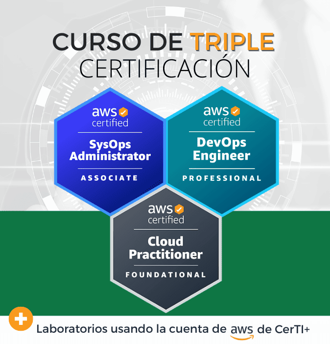 Curso AWS DevOps Engineer Professional + SysOps Administrator + Cloud Practitioner (Triple Certificación)