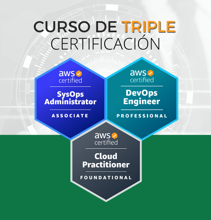 Curso AWS DevOps Engineer Professional + SysOps Administrator + Cloud Practitioner (Triple Certificación)