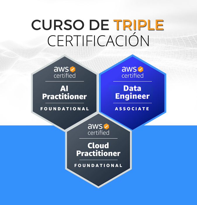 Curso AWS Data Engineer + AI Practitioner + Cloud Practitioner (Triple Certificación)