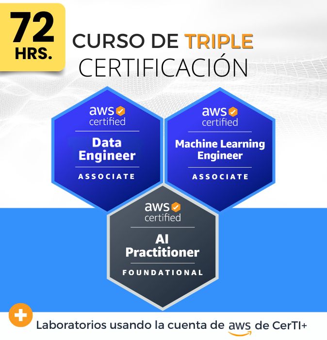 Curso AWS Machine Learning Engineer + Data Engineer + AI Practitioner (Triple Certificación) - CerTI+